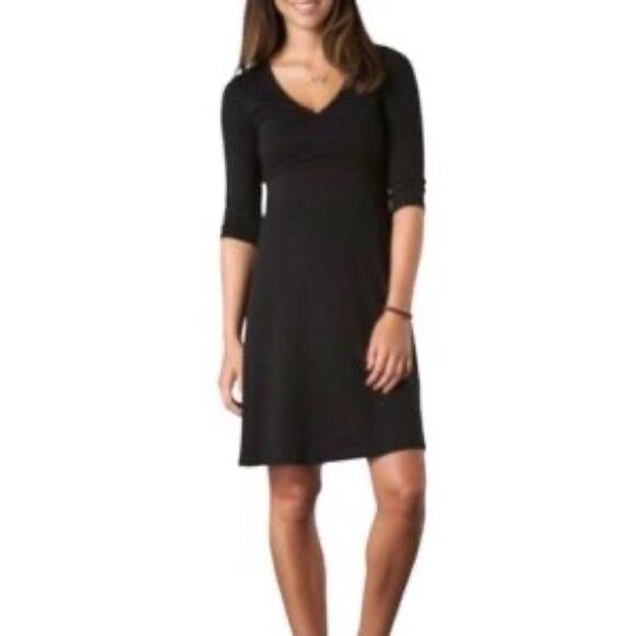 Horny Toad Toad & Co Dress Black v Neck Quarter Sleeve Small - Picture 8 of 8